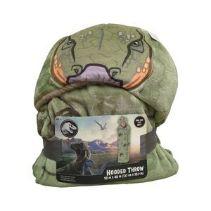 Jurassic World - Franco Kids Licensed Plush Hooded Throw with Faux Fur Lining, 4